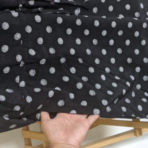 Fossil Long Sleeve Black & White Polka Dot Button-Up Dress - Picture 6 of 8